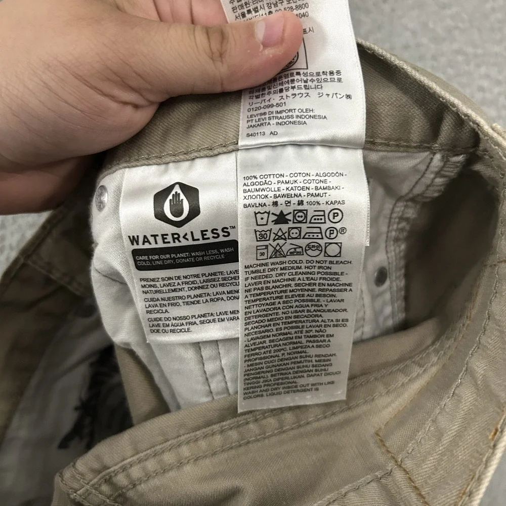 Levis Jeans Mens 31x30 Beige 505 Regular Straight American Work Wear Pants Adult